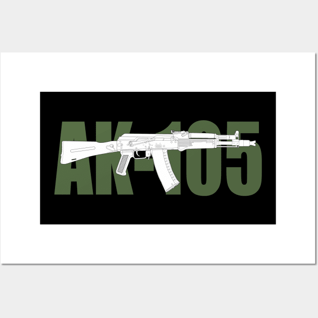 AK-105 Kalashnikov assault rifle (white version) Wall Art by FAawRay